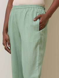 Thumbnail for trueBrowns Mint Green Cotton Linen Co-Ord Set