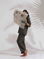 Thumbnail for trueBrowns Green Cotton Print Shirt Top & Pants Co-ord Set