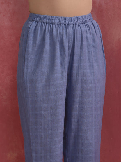 trueBrowns Sky BLue Cotton Kurta Co-ord set - Distacart
