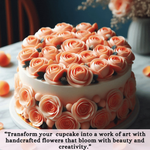 Thumbnail for sugar roses for cake cupcake decoration peach 120 gms