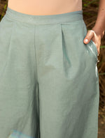 Thumbnail for trueBrowns Blue Cotton Cutwork Embroidered Co-ord Set