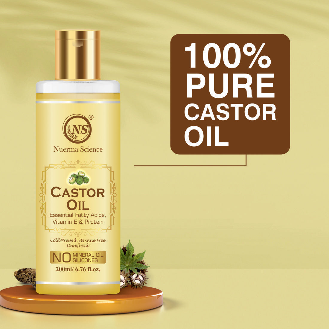 Nuerma Science Castor Oil For Skin & Body | Hydrating & Soothing Massage Oil