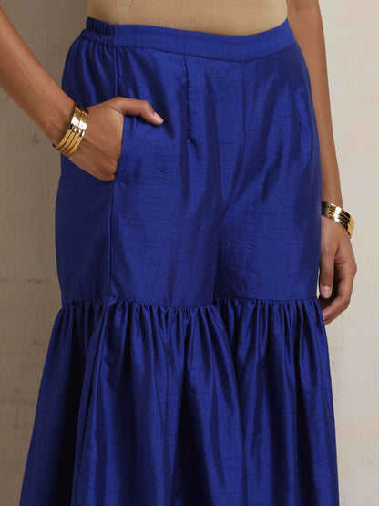 trueBrowns Electric Blue Sharara Dupatta Set - Distacart