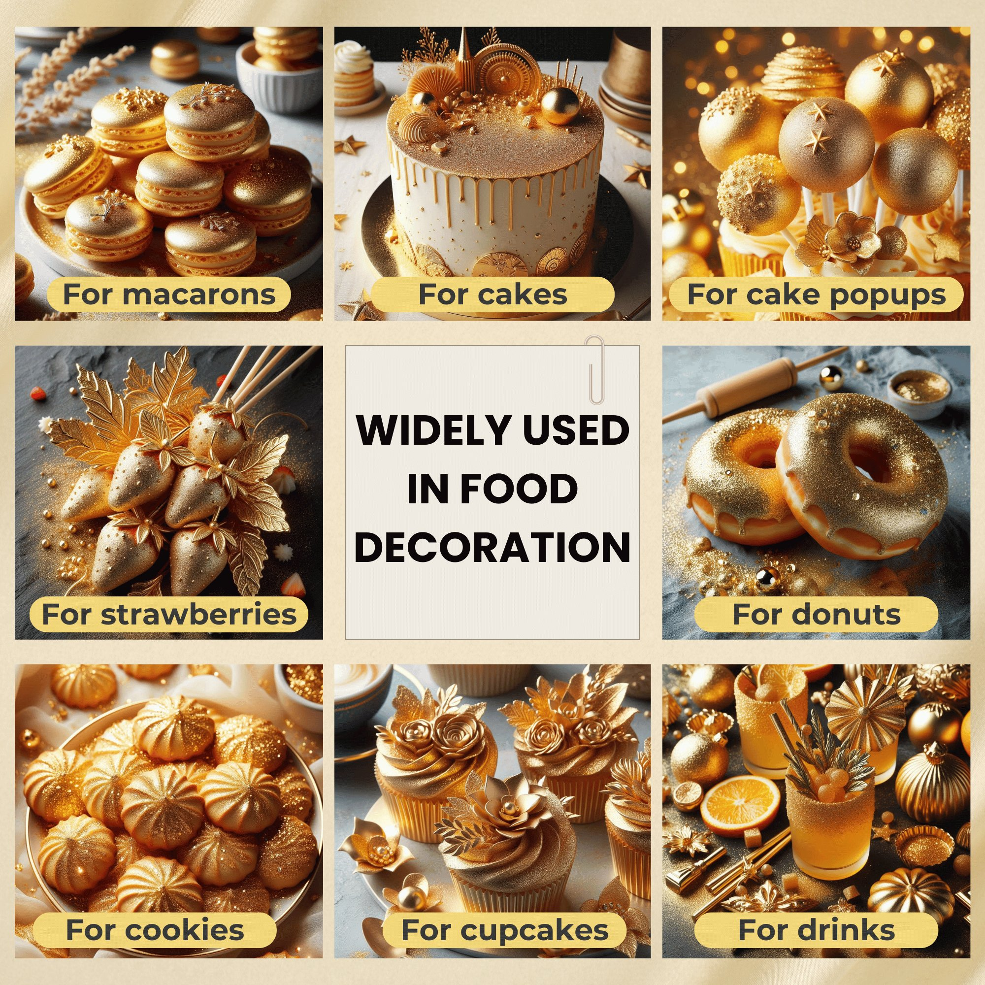 confect shimmer gold luster dust br b 5 gms b