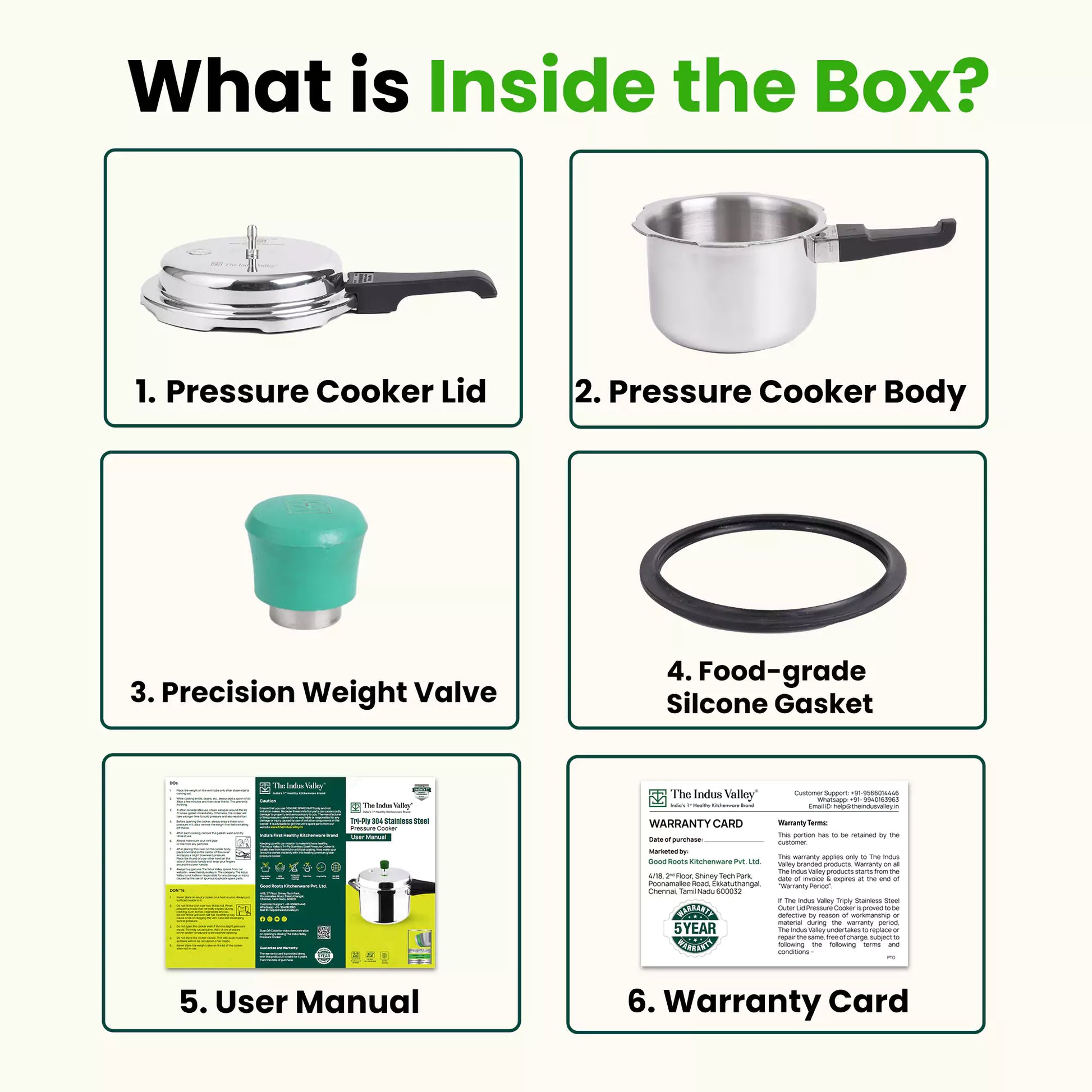 The Indus Valley RapidCuk Tri-ply Stainless Steel Pressure Cooker, Premium Quality, 3 Layer Thick Body, Heavy Bottom, 100% Safe, ISI Certified, Induction & Gas, 2/3/5L - Distacart