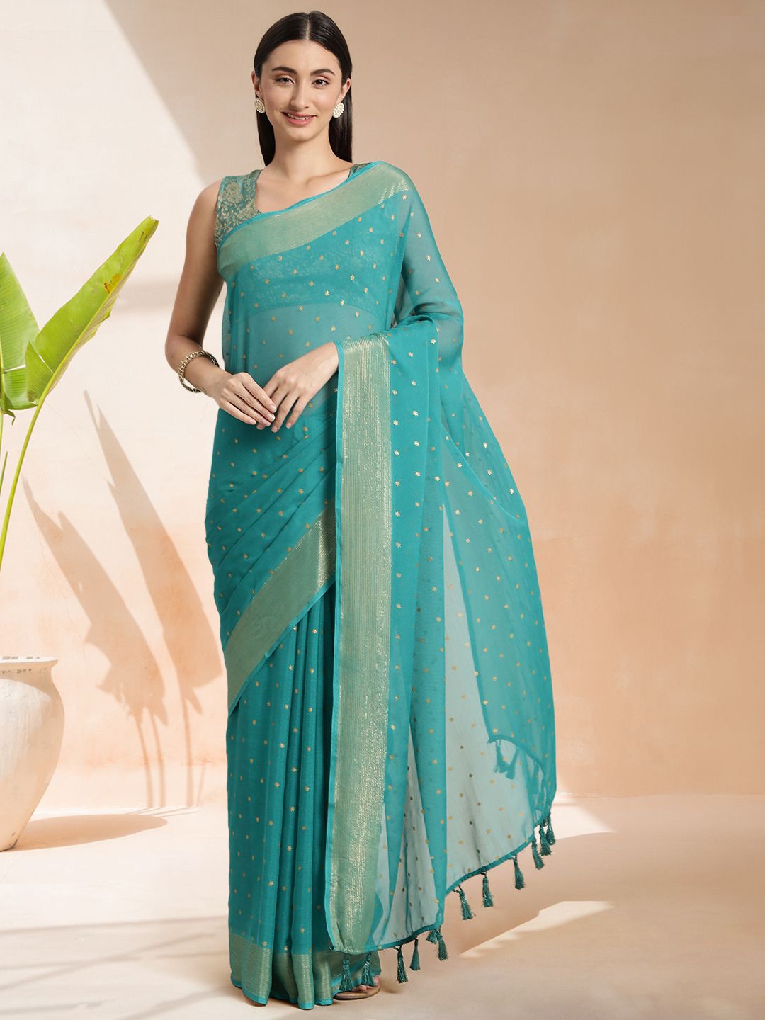 Mitera Woven Design Zari Ready to Wear Saree - Distacart