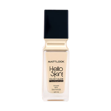 Matt Look Hello Skin Velvet Glow Foundation - 01 Porcelain