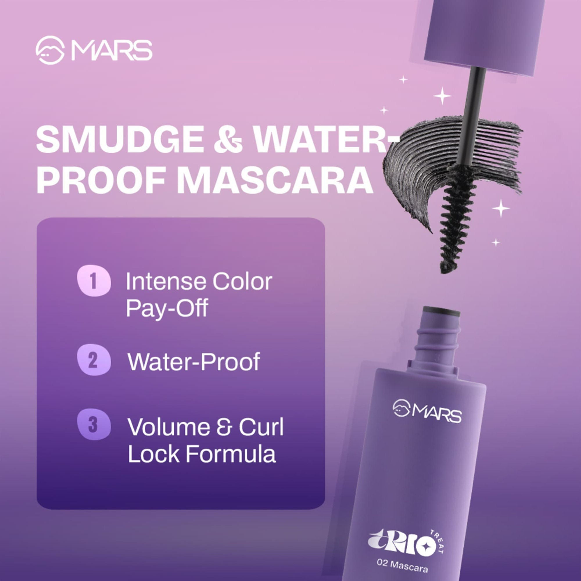 MARS Cosmetics Trio Treat, 3-In-1 Eye Makeup Kit With Eyeliner, Mascara & Eyeshadow - Distacart