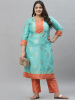 Thumbnail for Sztori Ethnic Motifs Printed Gotta Patti Kurta with Trousers - Distacart