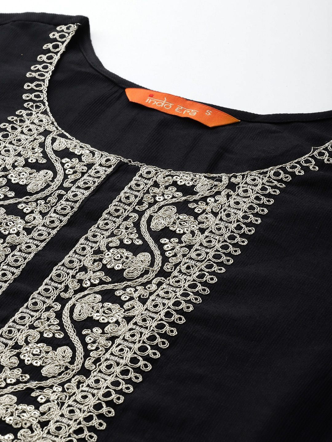 Indo Era Ethnic Motifs Zari Embroidered Liva Kurta With Trousers & Dupatta