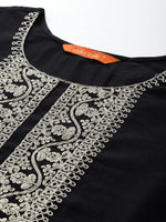 Thumbnail for Indo Era Ethnic Motifs Zari Embroidered Liva Kurta With Trousers & Dupatta