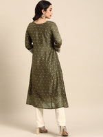 Thumbnail for All About You Ethnic Motifs Embroidered Empire Sequinned Kurta with Trousers - Distacart