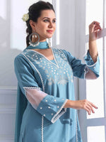 Thumbnail for Anouk Women Embroidered Regular Thread Work Kurta with Trousers & With Dupatta