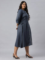 Thumbnail for AURELIA Blue A-Line Midi Dress