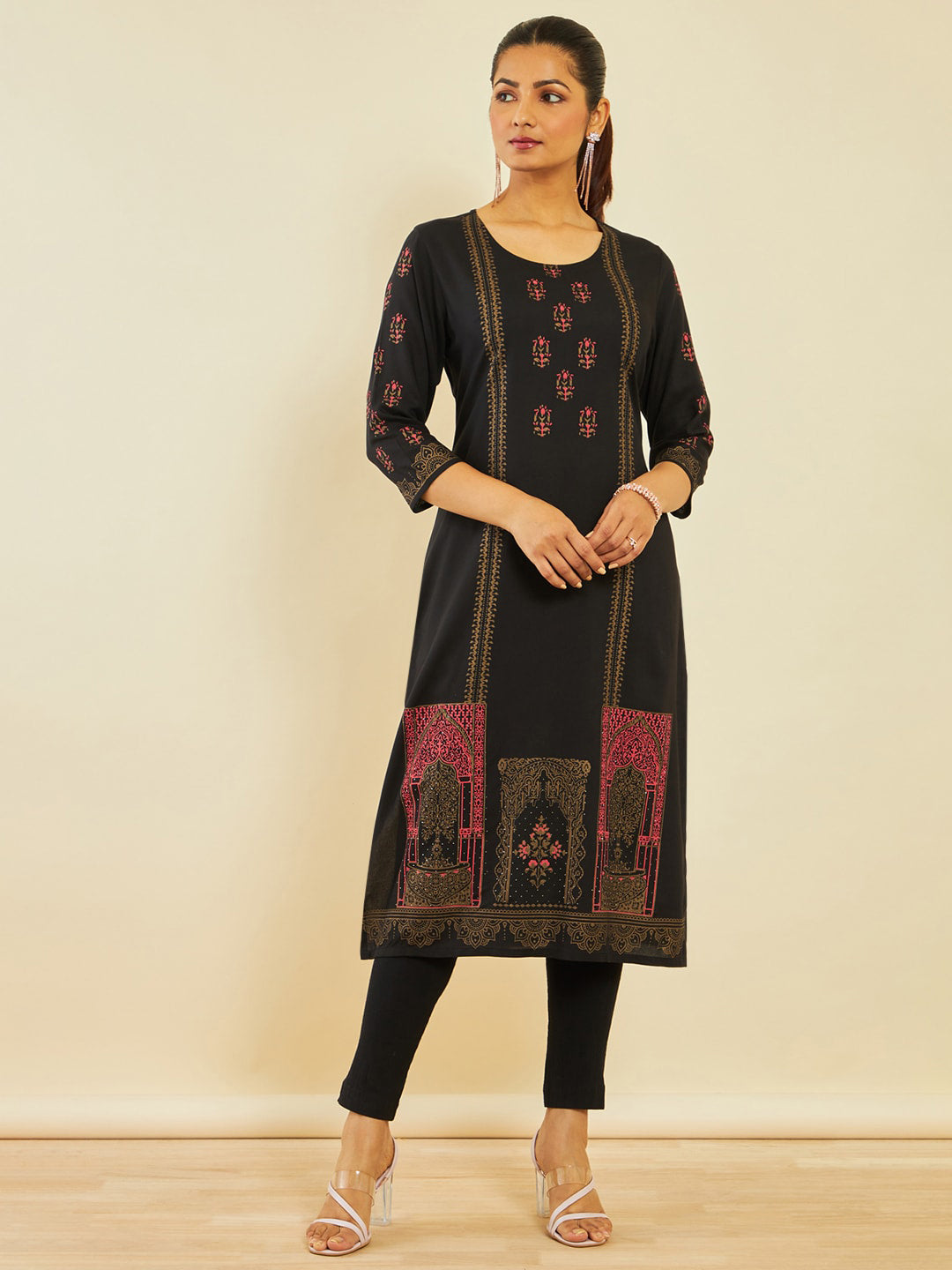 Soch Ethnic Motifs Printed Straight Kurta - Distacart