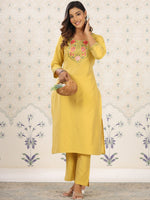 Thumbnail for Ode by House of Pataudi Floral Embroidered Sequinned Kurta - Distacart