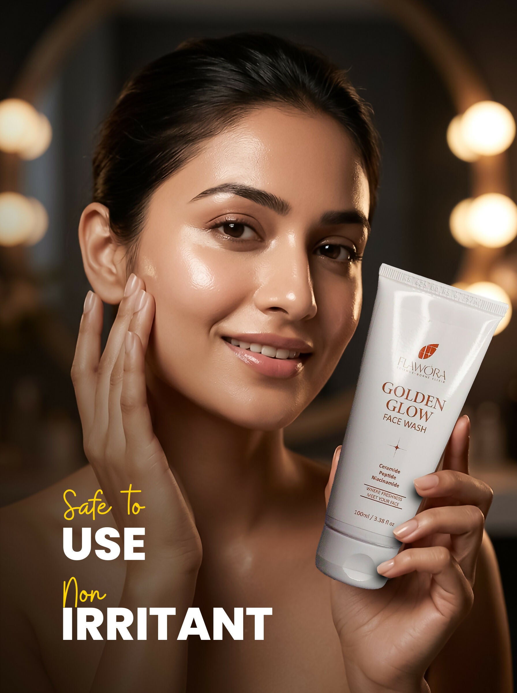 Flawora Golden Glow Face Wash - Dista