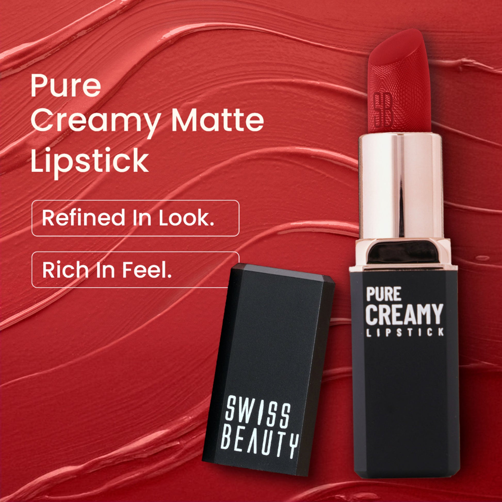 Swiss Beauty Pure Creamy Matte Lipstick - 15 Merry Cherry - Distacart
