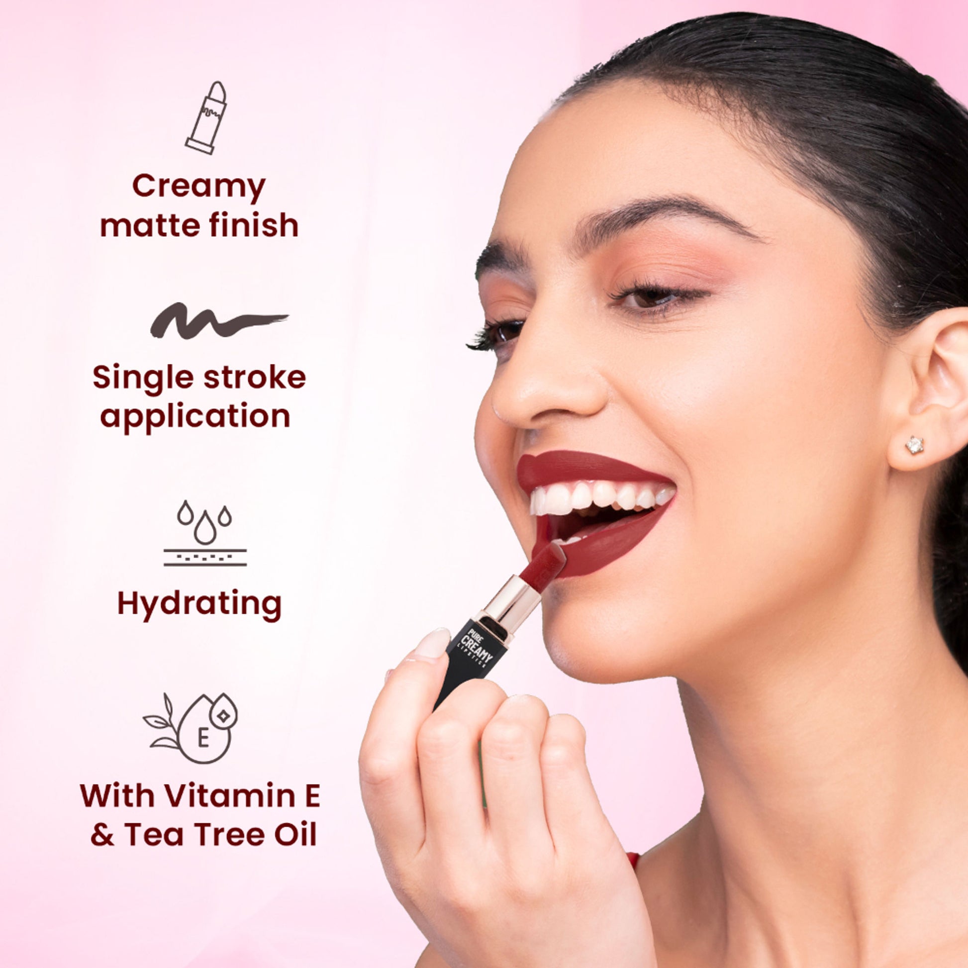 Swiss Beauty Pure Creamy Matte Lipstick - 15 Merry Cherry - Distacart