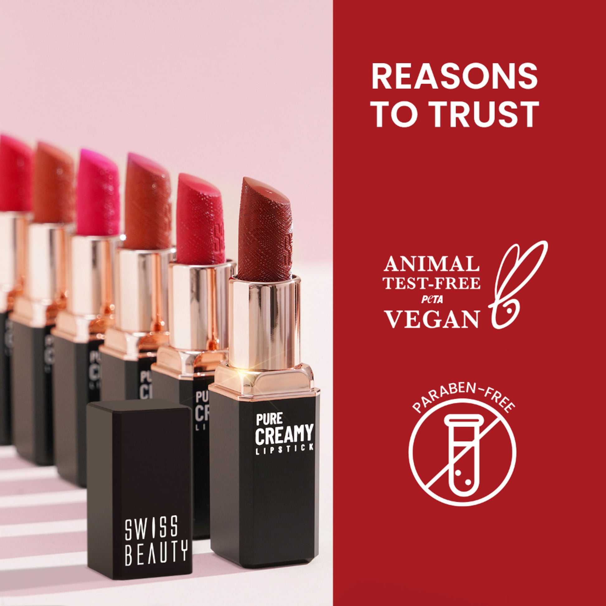 Swiss Beauty Pure Creamy Matte Lipstick - 15 Merry Cherry - Distacart