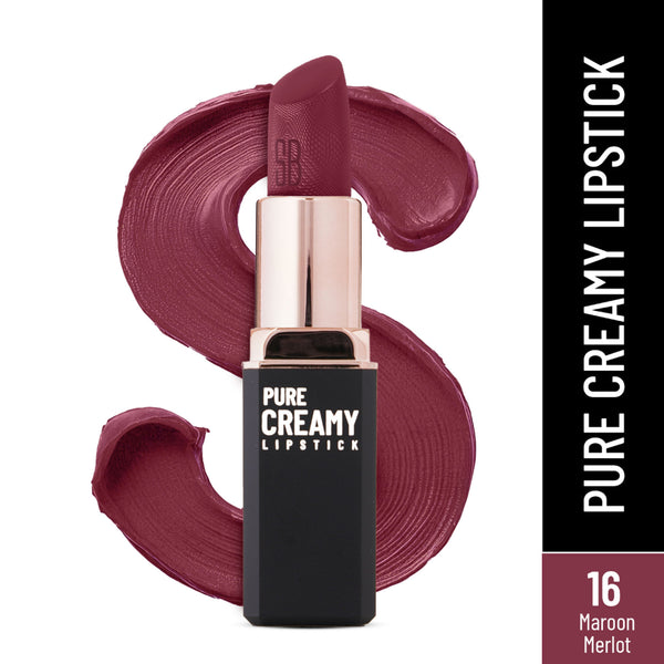 Swiss Beauty Pure Creamy Matte Lipstick - 16 Maroon Merlot