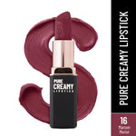 Thumbnail for Swiss Beauty Pure Creamy Matte Lipstick - 16 Maroon Merlot