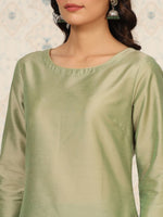 Thumbnail for Ode by House of Pataudi Round Neck Kurta With Palazzos - Distacart
