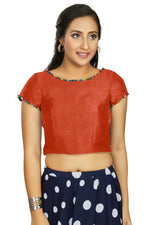 Thumbnail for Aastha Fashion Women's Orange Art Silk Designer Party Wear Readymade Blouse - Distacart
