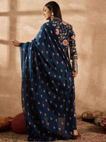Thumbnail for Indo Era Women Floral Printed Angrakha Beads and Stones Pure Cotton Kurta with Trousers & With Dupatta