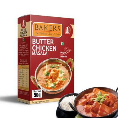 BAKERS Fried Rice Mix ,Butter Chicken Masala ,Chilli Chicken Masala Mix ,Chicken Lollypop - Dista