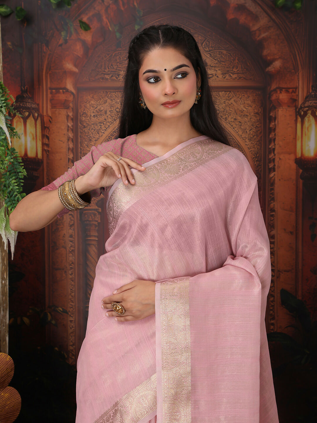 Astita Organza Light Pink Saree