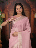 Thumbnail for Astita Organza Light Pink Saree
