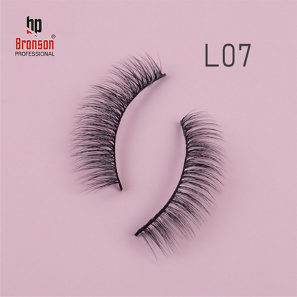 Bronson Professional Eyelash Set 3d False Long And Natural Eye Makeup - L07 - Dista