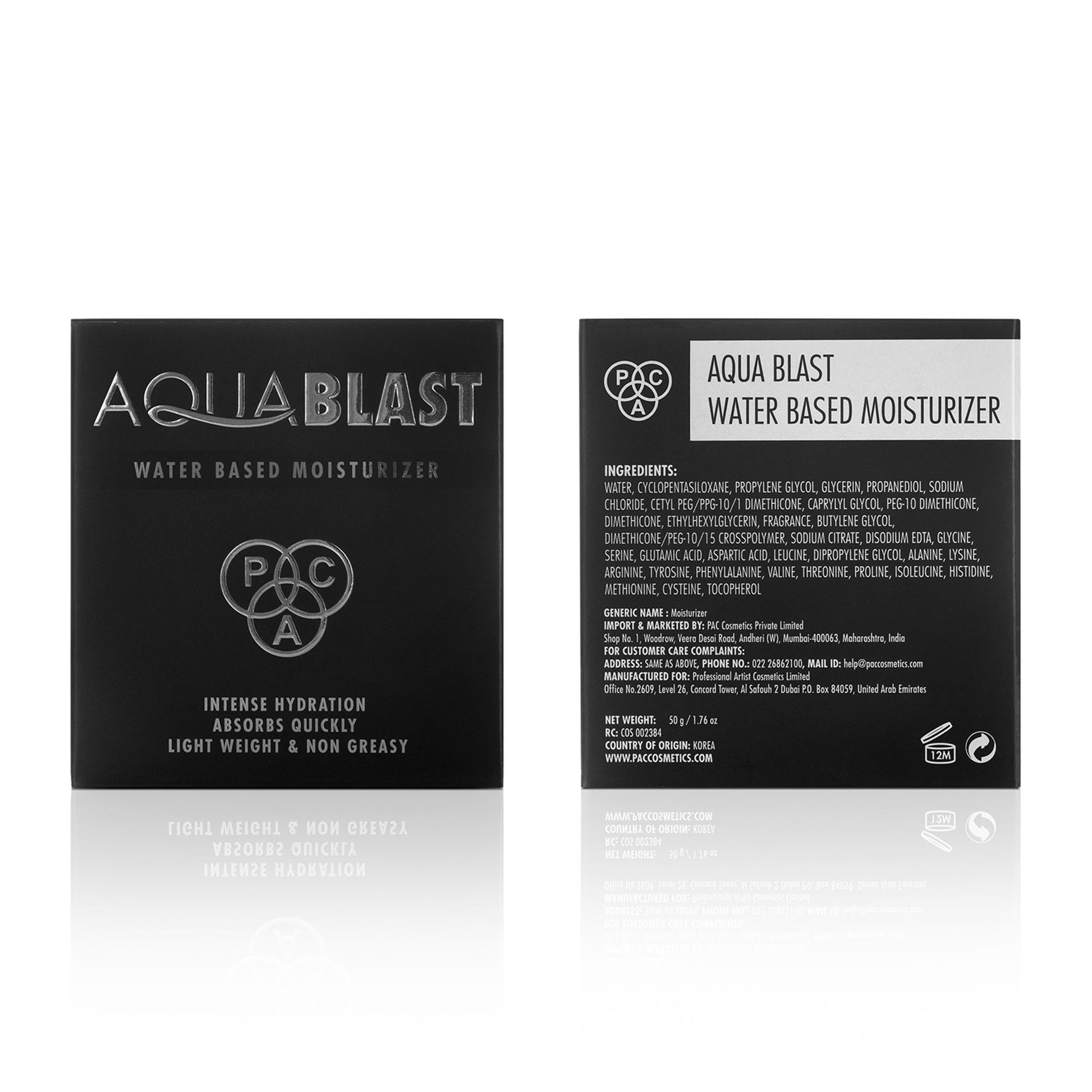 PAC Studio Aqua Blast - Water Based Moisturizer - Distacart