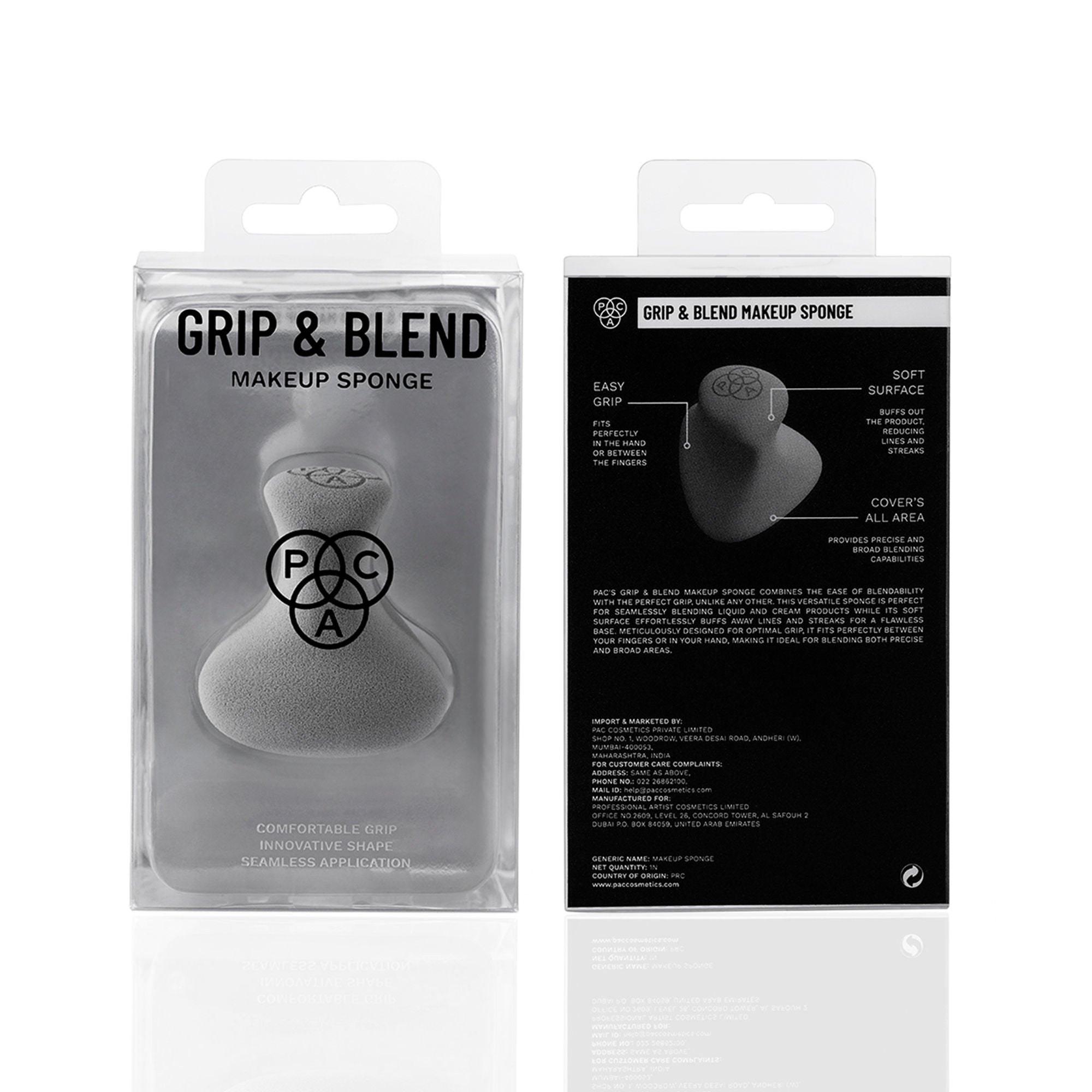 PAC Studio Grip & Blend Makeup Sponge - Effortless Blendability with Controlled Grip, Ultra Soft Latex Free - Distacart