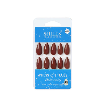 shills professional reusable press on nails almond spn621