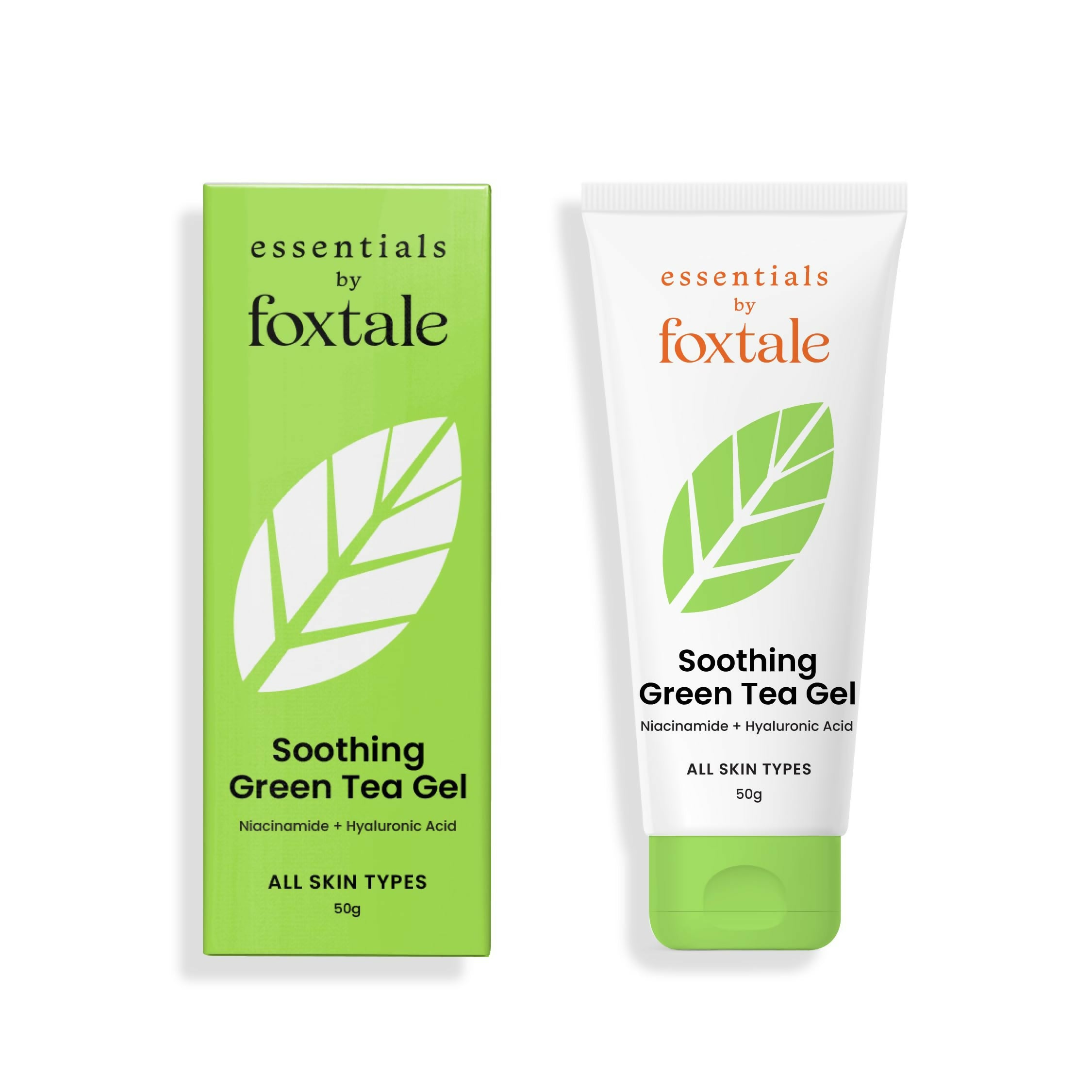 Foxtale Essentials Green Tea Oil-Free Gel Face Moisturizer - Hydrates, Brightens And Prevents Acne - Distacart
