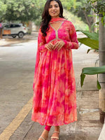 Thumbnail for Kalini Ethnic Motifs Printed Pleated Mirror Work Empire Kurta with Trousers & Dupatta - Distacart
