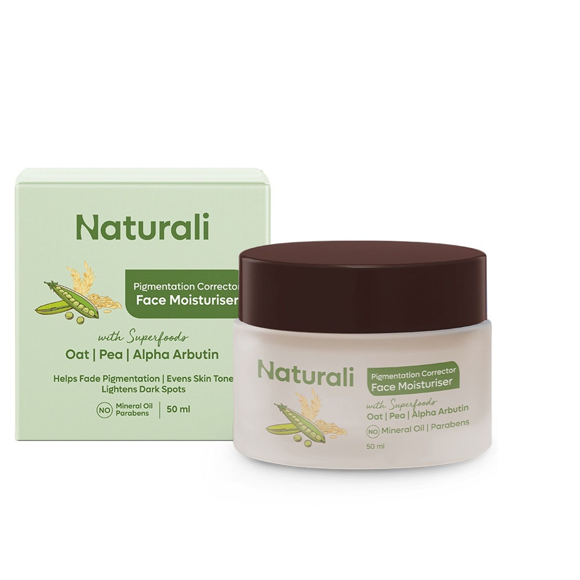 Naturali Pigmentation Corrector Moisturiser with Superfoods Oat, Pea & Alpha Arbutin