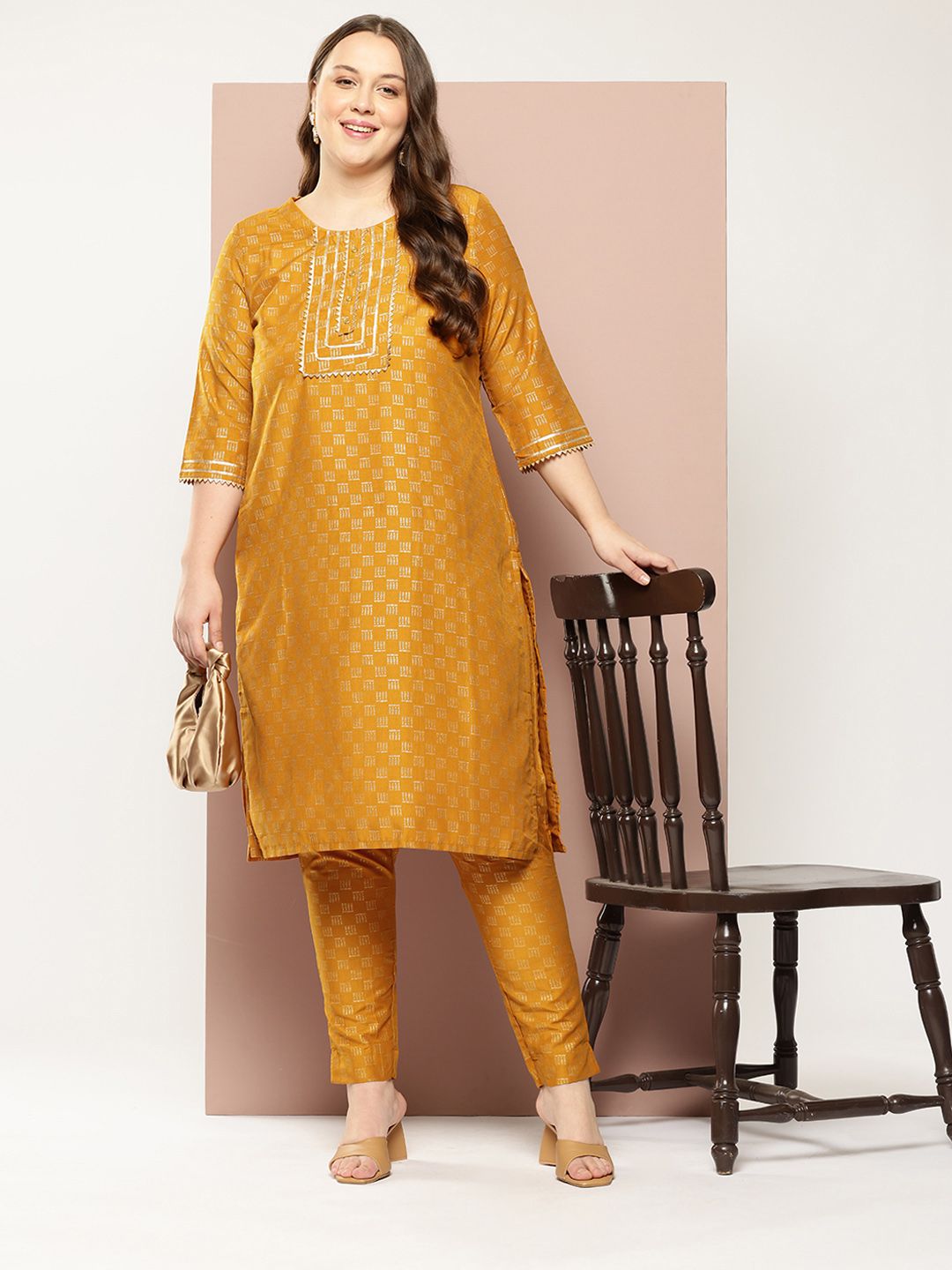 Sztori Plus Size Printed Gotta Patti Kurta - Distacart