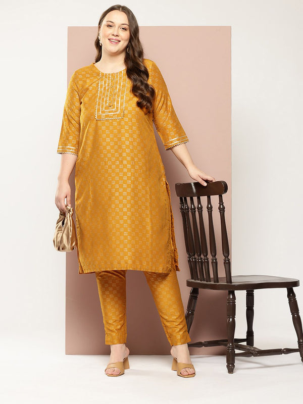 Sztori Plus Size Printed Gotta Patti Kurta