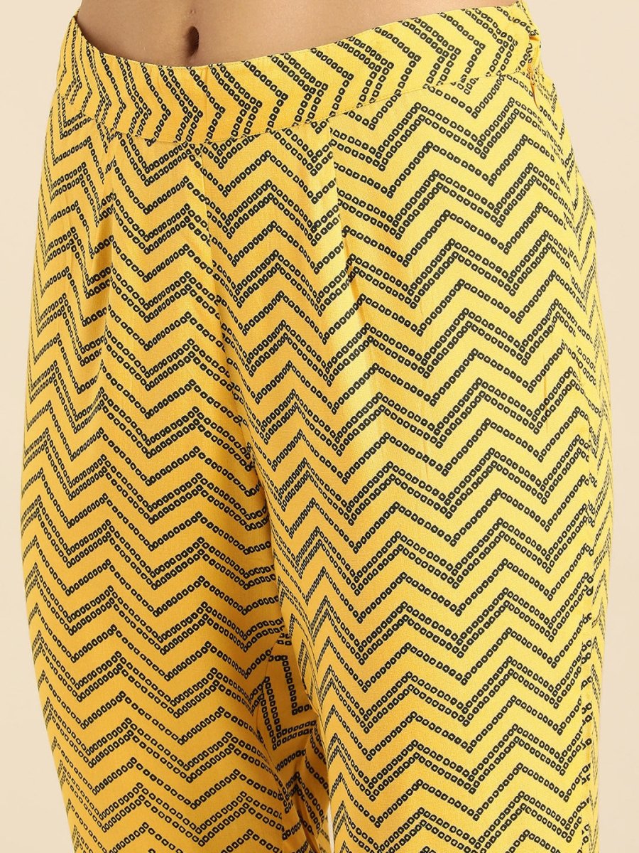 All About You Women Yellow Printed Kurta with Trousers & With Dupatta - Distacart