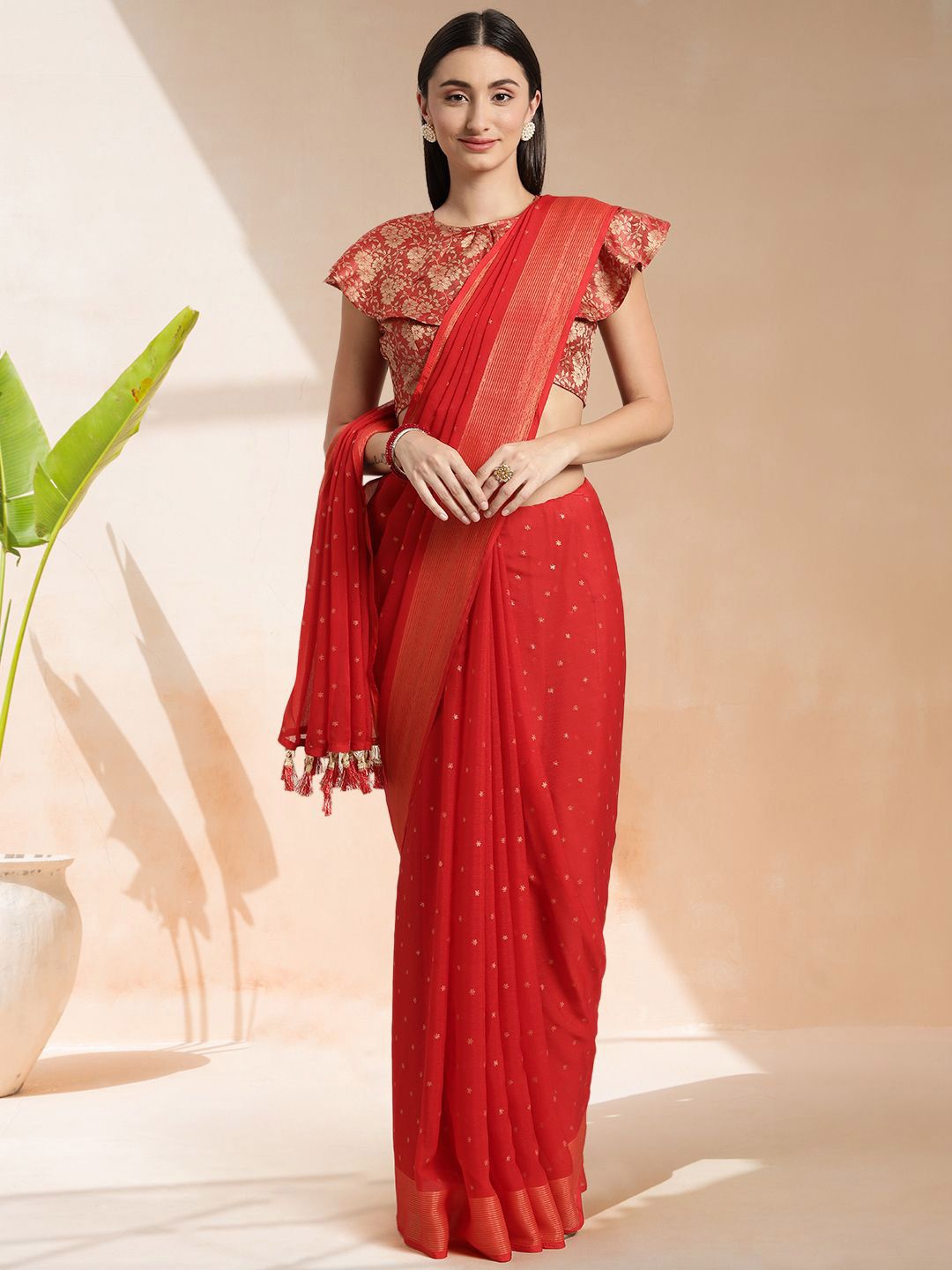 Mitera Floral Printed Ready to Wear Saree - Distacart