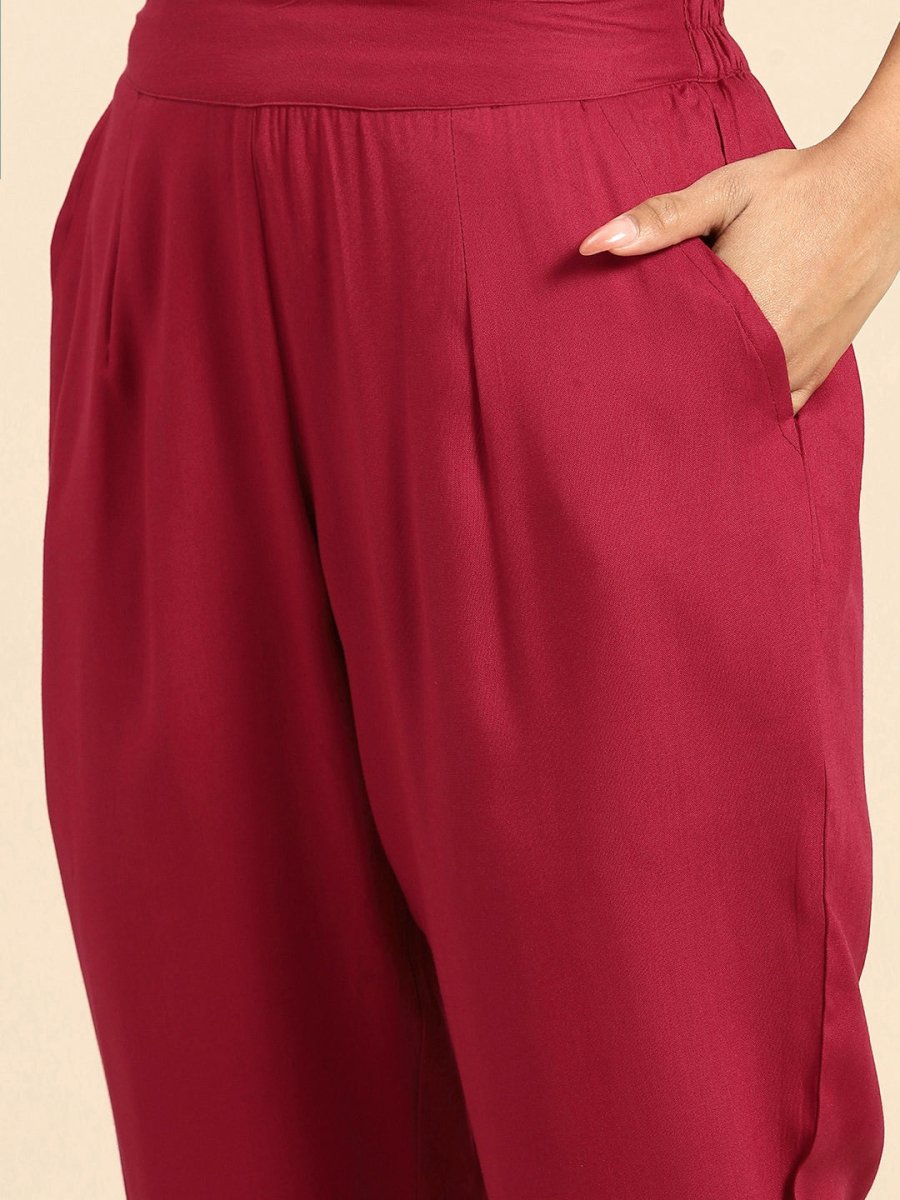 All About You Ethnic Motifs Printed Regular Kurta with Trousers - Distacart