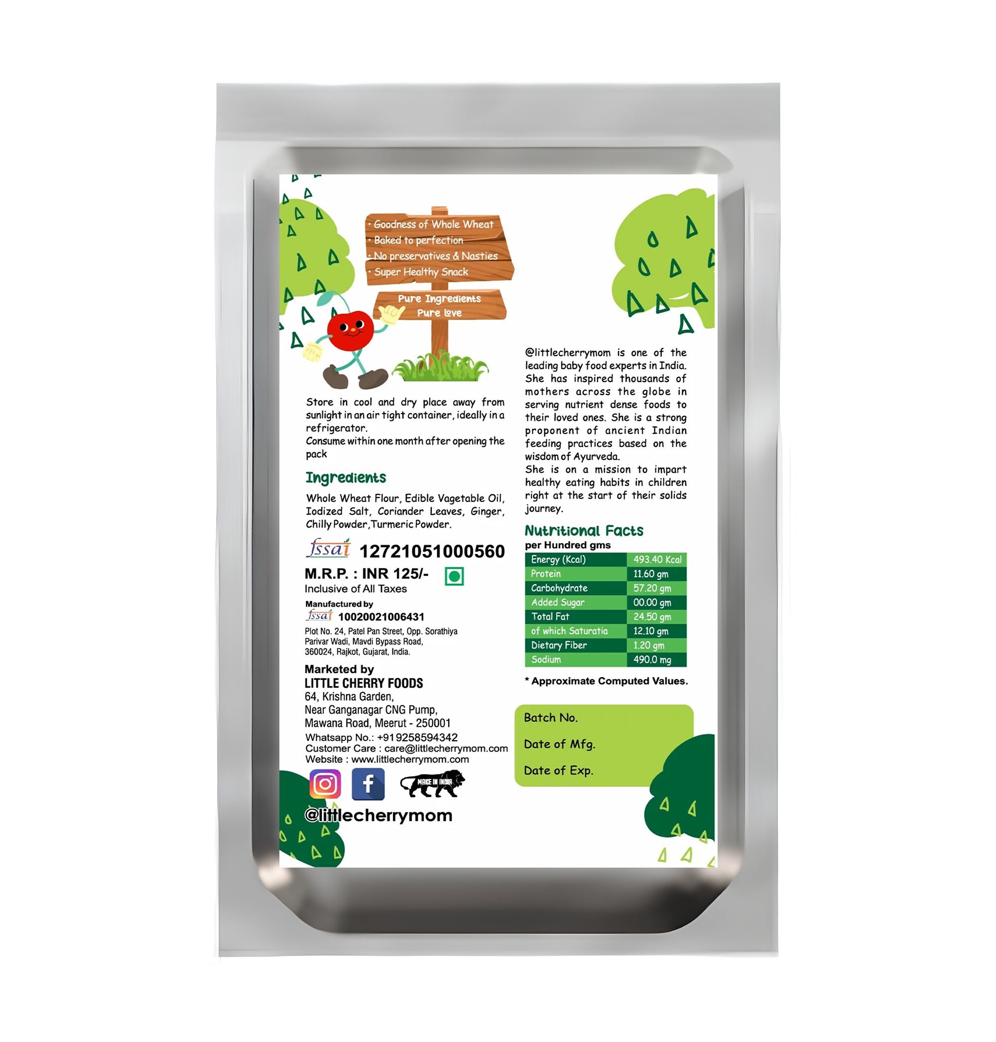 Littlecherrymom Whole Wheat Khakhra – Coriander - Distacart