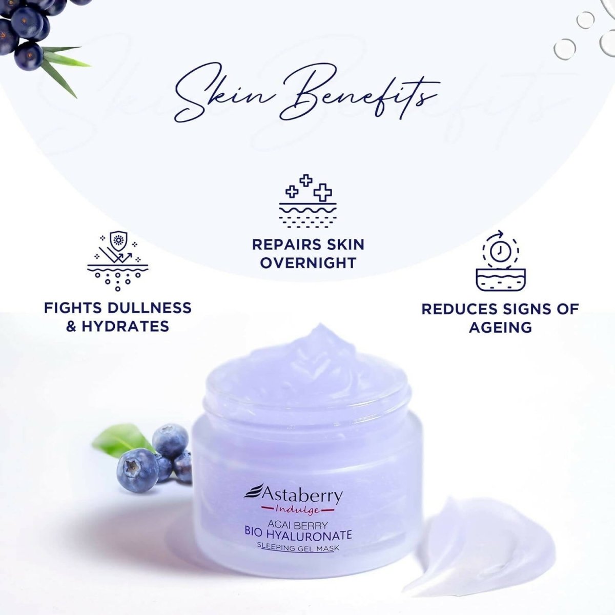 Astaberry Indulge Acai Berry Bio Hyaluronate Sleeping Gel Mask - Distacart