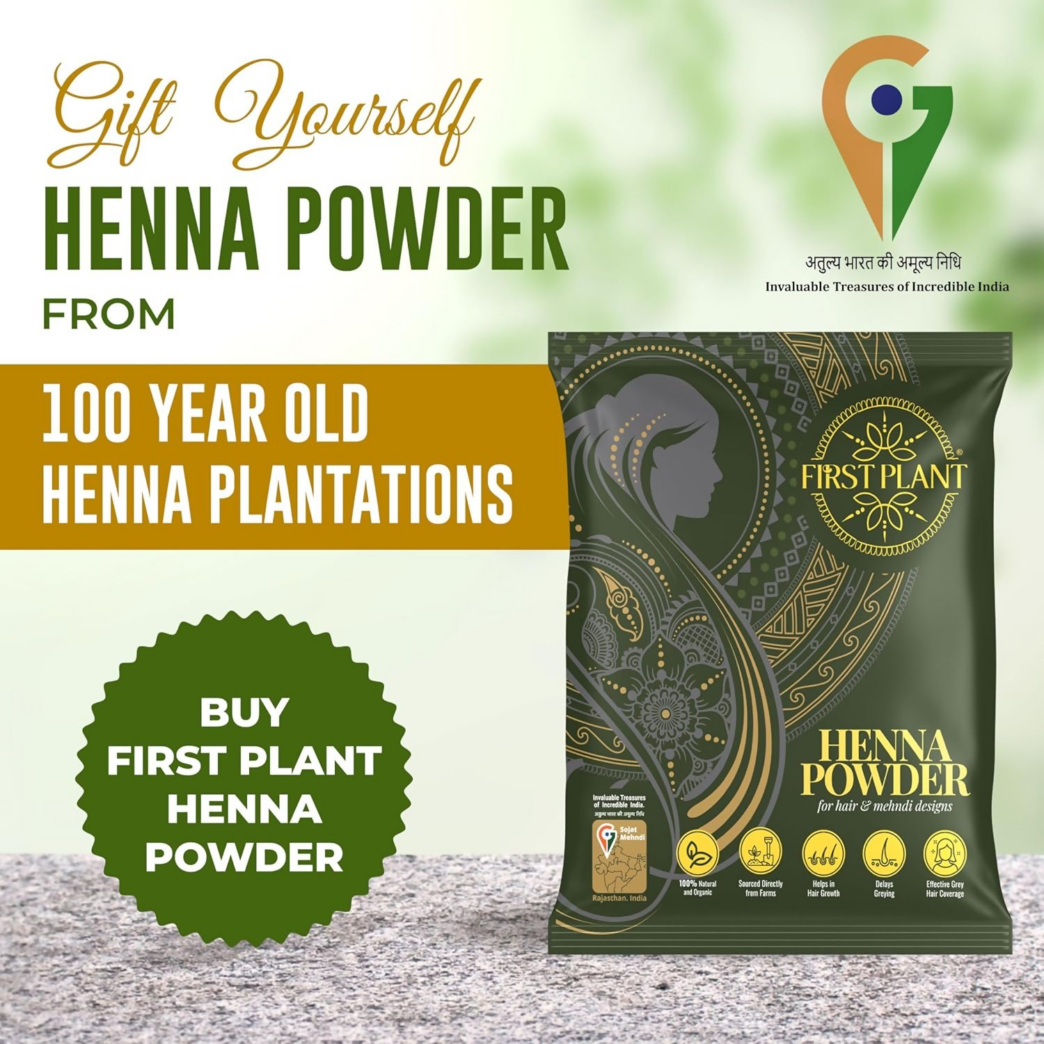 First Plant Premium Rajasthani Henna Powder - Distacart