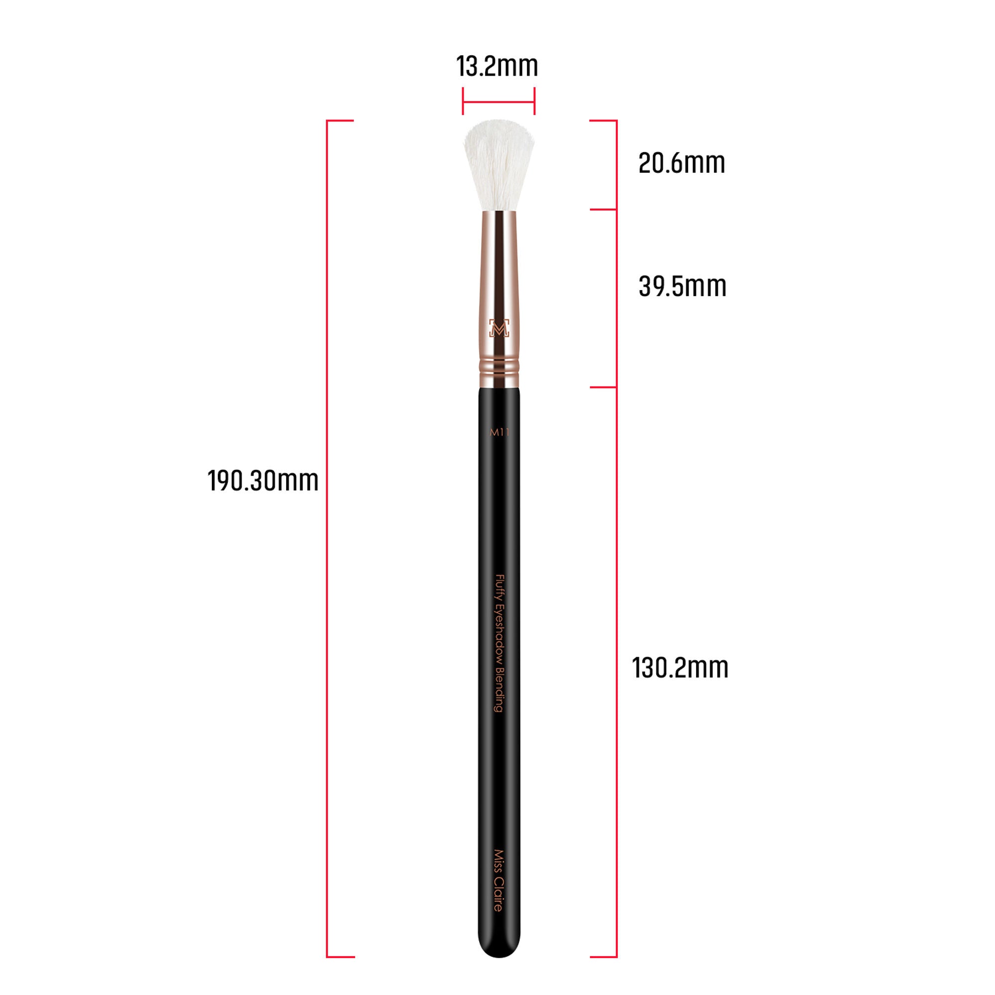 Miss Claire M11 - Fluffy Eyeshadow Blending Brush (White) - Rose Gold