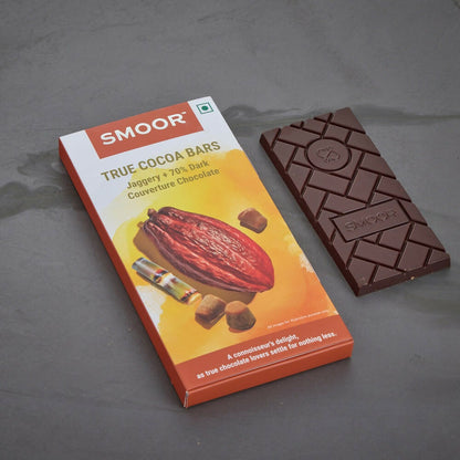 Smoor True Cocoa Bars Jaggery + 70% Dark Couverture Chocolate - Distacart