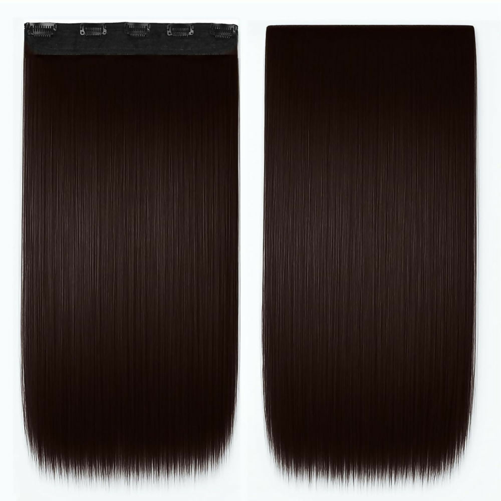 Bronson Professional 24 Clip-In Hair Extensions Dark Brown Straight Hair - Volume - 4 - Dista
